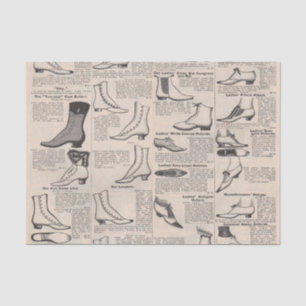 Antique Ladies Shoe Catalogue Page Vintage Print Tissue Paper