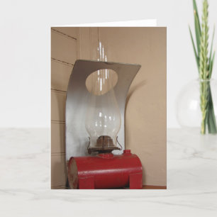 Antique Lantern in the Train Depot Card