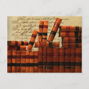 Antique Leather Books Postcard