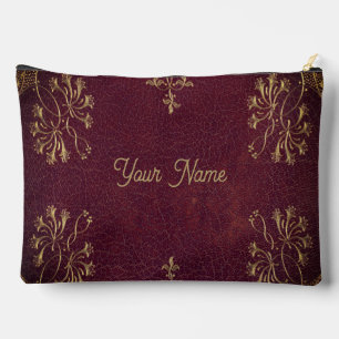 antique leather look - personalised  accessory pouch
