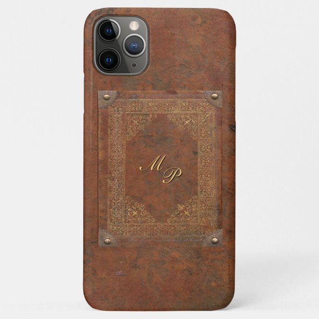 Antique Leather Look Phone Case with your Initials (Back)