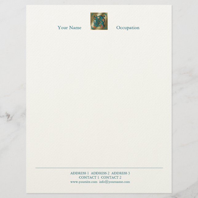 Antique Letter B - Letterhead Template (Front)