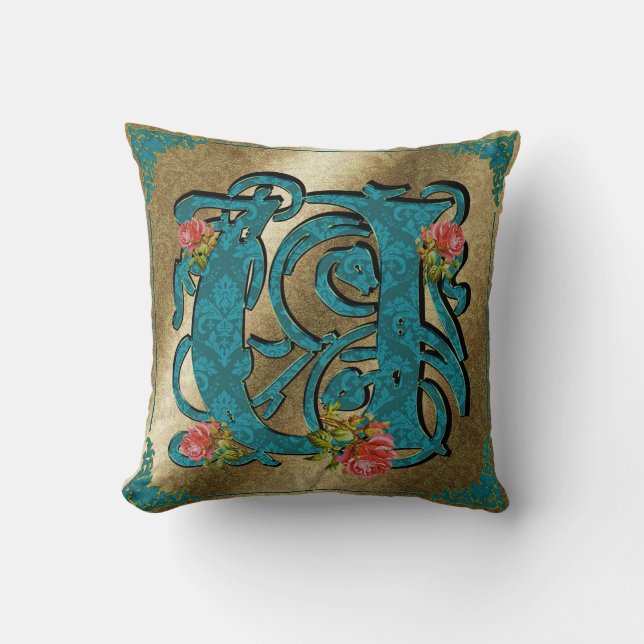 Antique Letter U - Pillow (Front)