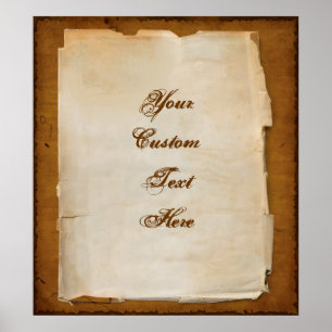 Antique Letter Write Your Own Message Custom Poster