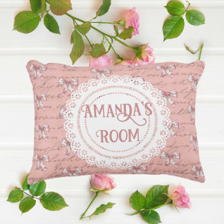Antique Lettering Lace Doilies Personalised Decorative Cushion