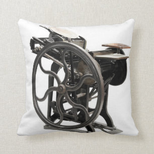 antique letterpress machine from 1888 cushion