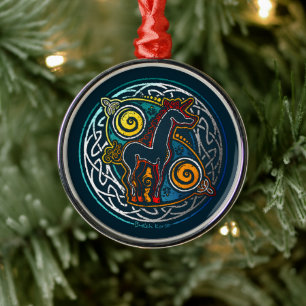 Antique licorne celtique metal tree decoration