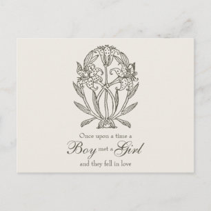 Antique Lilies, engagement announcement Postcard