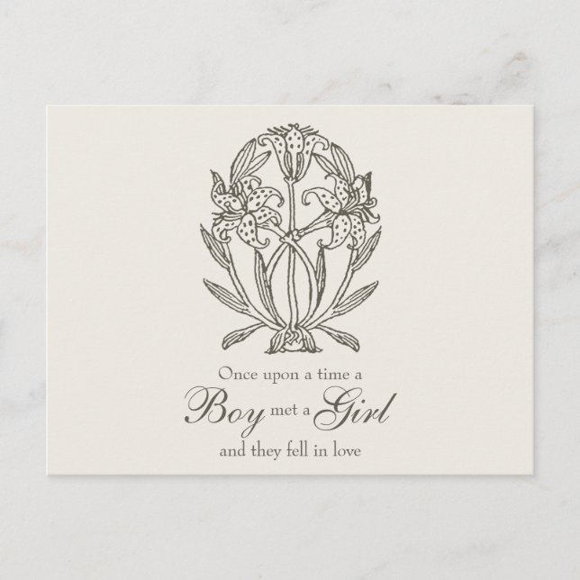 Antique Lilies, engagement announcement Postcard (Front)