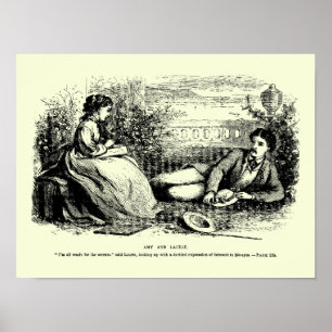 Antique Little Women frontispiece 2 by May Alcott Poster