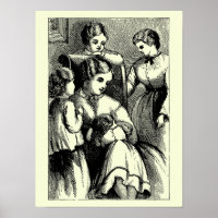 Antique Little Women frontispiece by May Alcott