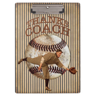 Antique look Baseball Coach Gift Ideas Clipboard