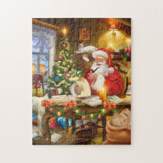 Antique look Santa Claud in workshop Jigsaw Puzzle (Vertical)