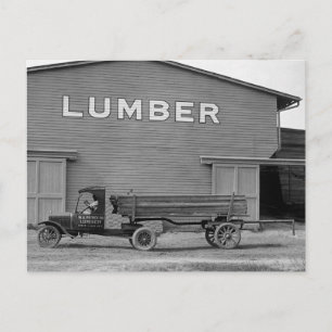 Antique Lumber Truck, 1920s Postcard