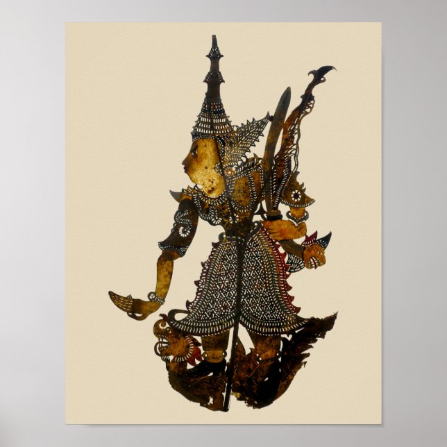 Antique Malaysian Shadow Puppet Poster (Front)
