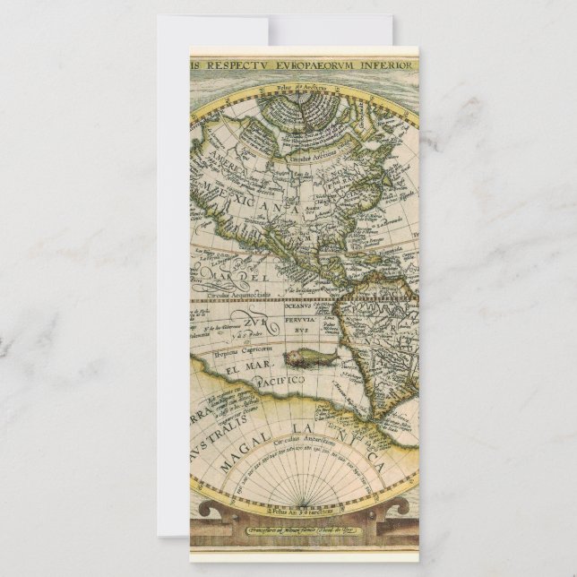 Antique Map, 1596, America Sive Novus Orbis (Front)