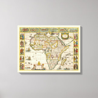 Antique Map of Africa by Hondius and Jansson Canvas Print