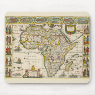 Antique Map of Africa by Hondius and Jansson Mouse Pad