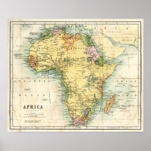 Antique map of Africa Poster