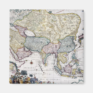 Antique Map of Asia   1696 Magnet