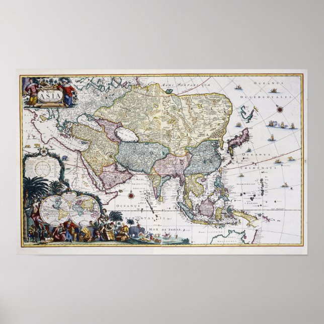 Antique Map of Asia | 1696 Poster (Front)