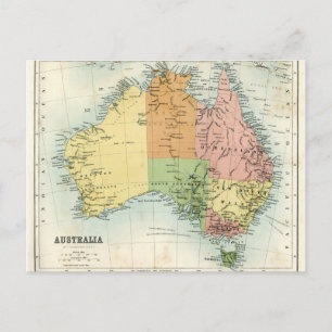 Antique map of Australia Postcard