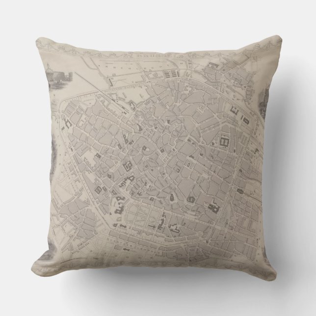 Antique Map of Belgium Cushion (Front)