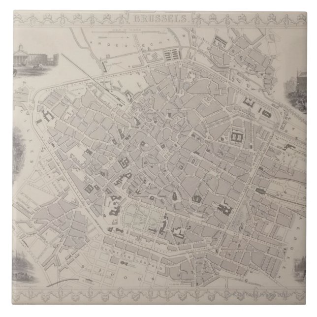 Antique Map of Belgium Tile (Front)