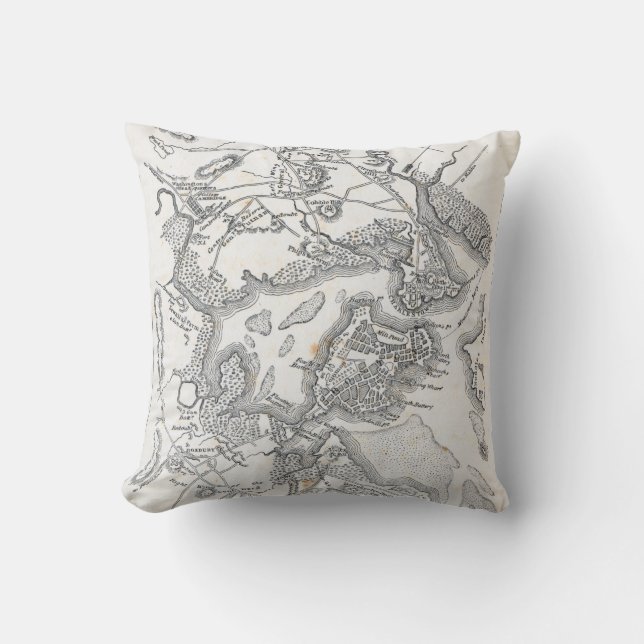 Antique Map of Boston | 1775-1776 Cushion (Front)