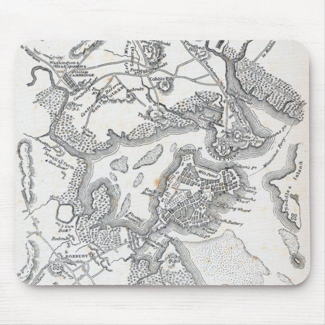 Antique Map of Boston | 1775-1776 Mouse Pad (Front)