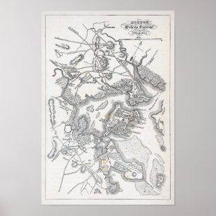 Antique Map of Boston   1775-1776 Poster