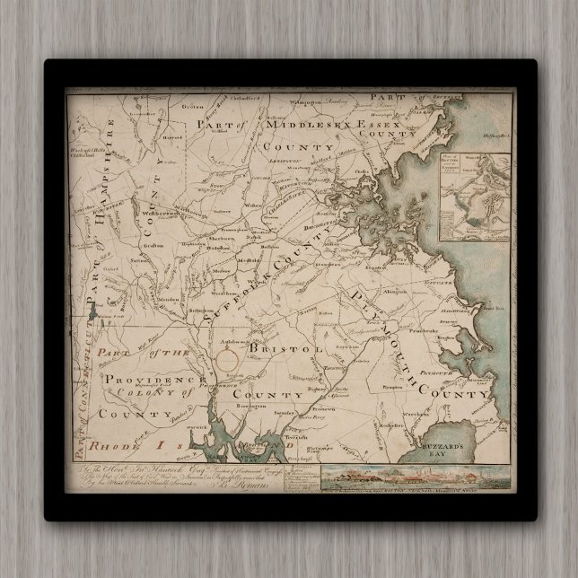 Antique map of Boston and Environs 1775 Poster (Creator Uploaded)