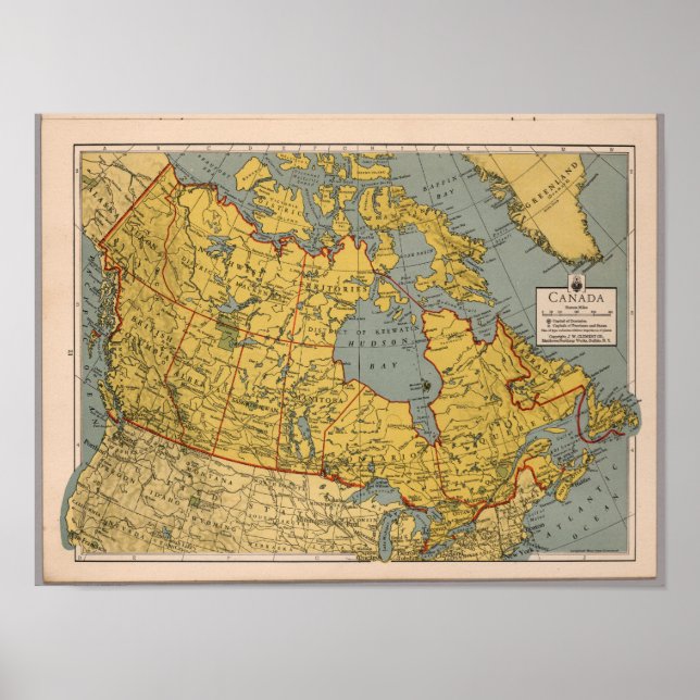 Antique Map of Canada Poster (Front)