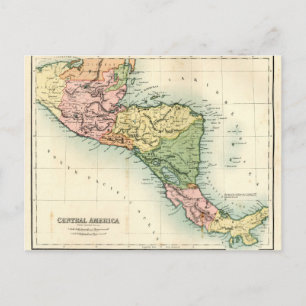 Antique map of Central America Postcard