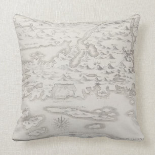Antique Map of Croatia Cushion