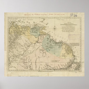 Antique Map of Curacao, Bonaire, Aruba, Suriname Poster