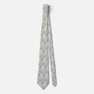 Antique Map of Denmark, Danmark in Danish, 1905 Tie