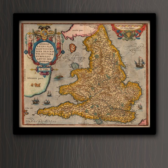 Antique Map of England from 1573 Poster (Creator Uploaded)