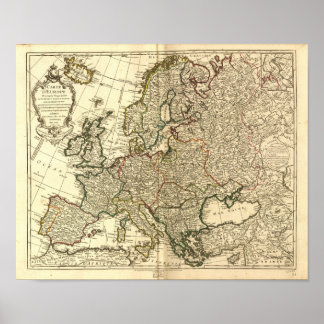 Antique Map of Europe 1769 Poster