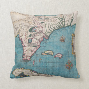 Antique Map of Florida and Cuba Cushion