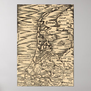 Antique Map of Holland Poster
