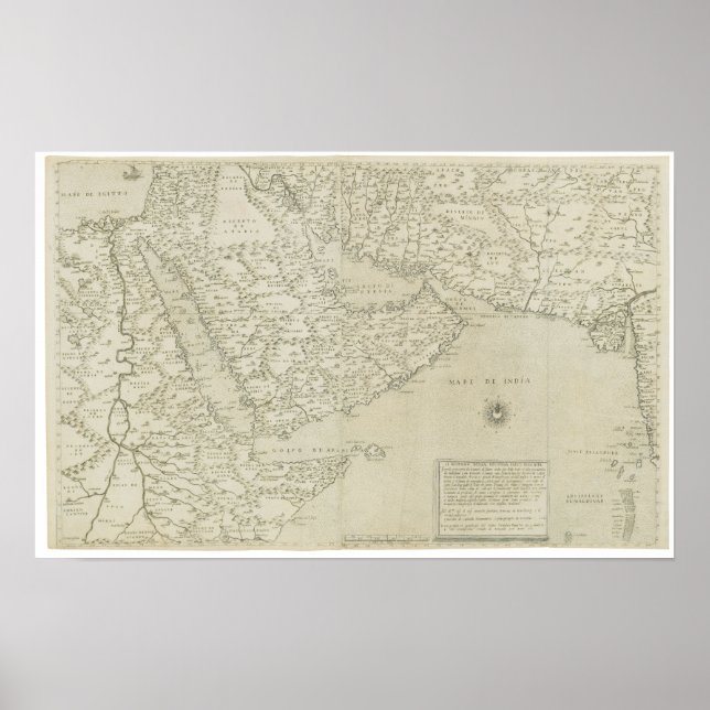 Antique Map of Horn of Africa Poster (Front)