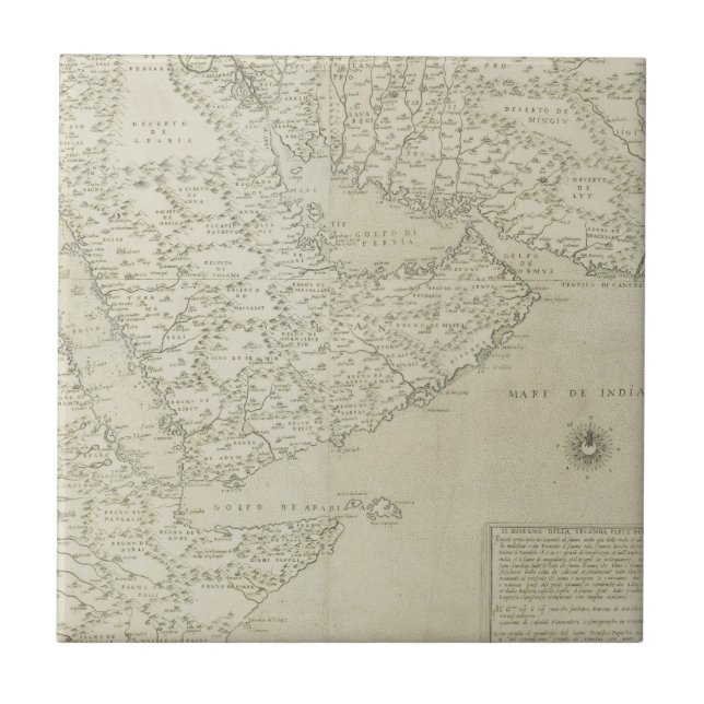 Antique Map of Horn of Africa Tile (Front)