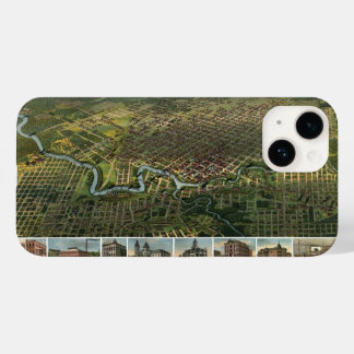 Antique Map of Houston, Texas with Buffalo River Case-Mate iPhone 14 Case