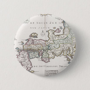 Antique Map of Japan 1769 6 Cm Round Badge