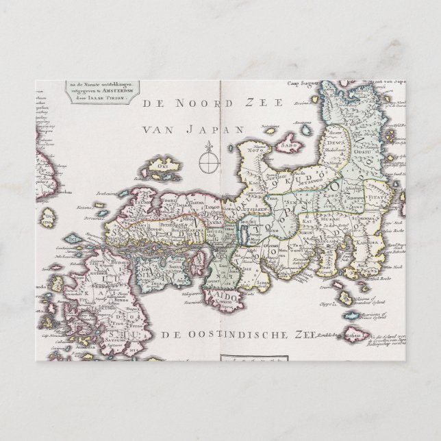 Antique Map of Japan | 1769 Postcard (Front)