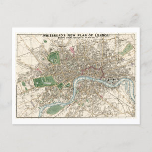 Antique Map of London Postcard