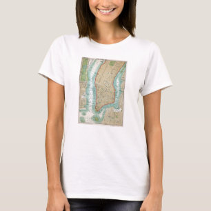 Antique Map of Lower Manhattan and Central Park T-Shirt