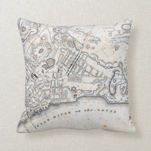 Antique Map of New York Cushion