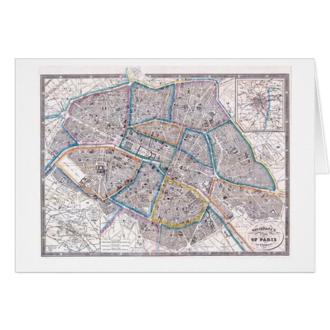 Antique Map of Paris (Front Horizontal)